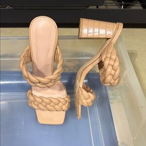 Amazon Essentials Braided Nude Heels